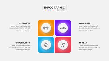 Swot analysis infographic template with icons vector