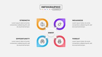 Swot analysis infographic template with icons vector