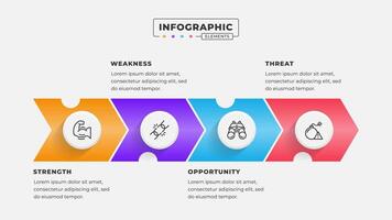 Swot analysis infographic template with icons vector