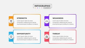 Swot analysis infographic template with icons vector