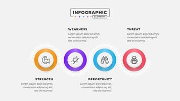 Swot analysis infographic template with icons vector