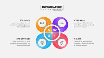 Swot analysis infographic template with icons vector
