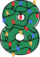 Christmas lights numbers design graphics vector