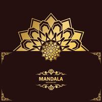 Elegant background with gold mandala pointed ornament frame vector