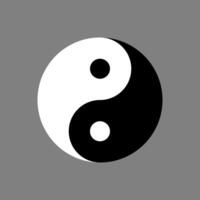 Yin yang symbol, tai chi sign icon in flat style design isolated on white background. vector