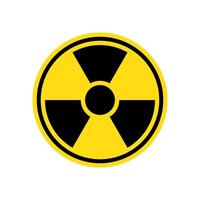 Radiation hazard symbol, radioactive warning sign icon in flat style design isolated on white background. vector