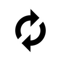 Two circular arrows, update, refresh, sync concept icon in flat style design isolated on white background. vector