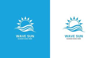 sun and wave logo design template Free vector