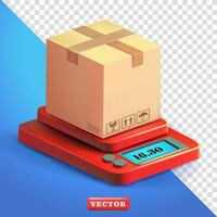 Shipping package scales, 3d. Suitable for business and element design vector