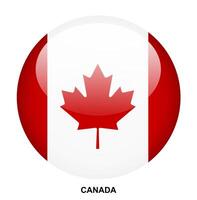CANADA flag button on white background vector