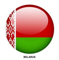 BELARUS flag button on white background vector