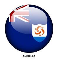 ANGUILLA flag button on white background vector