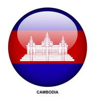 CAMBODIA flag button on white background vector
