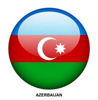 AZERBAIJAN flag button on white background vector