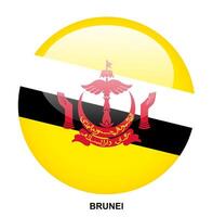 BRUNEI flag button on white background vector