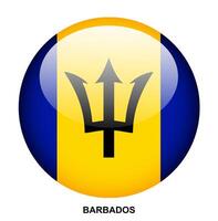 BARBADOS flag button on white background vector