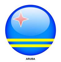 ARUBA flag button on white background vector