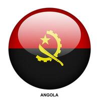 ANGOLA flag button on white background vector