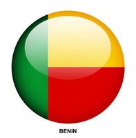 BENIN flag button on white background vector