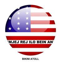 BIKINI ATOLL flag button on white background vector