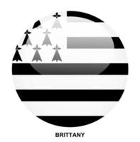 BRITTANY flag button on white background vector