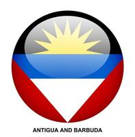 ANTIGUA AND BARBUDA flag button on white background vector