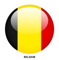 BELGIUM flag button on white background vector