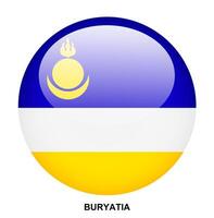BURYATIA flag button on white background vector