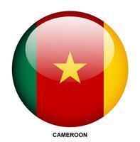 CAMEROON flag button on white background vector