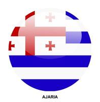 AJARIA flag button on white background vector
