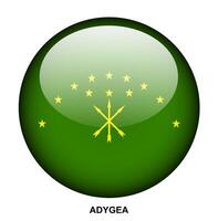 ADYGEA flag button on white background vector