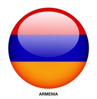 ARMENIA flag button on white background vector