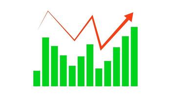green colored graph illustration design with low to high traffic vector