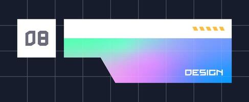 Futuristic element illustration. Colorful lower third overlay. vector