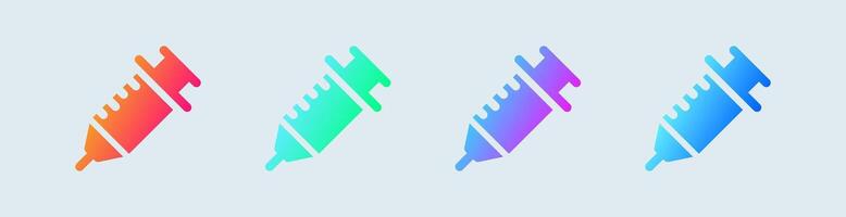 Inject solid icon in gradient colors. Medicine signs illustration. vector