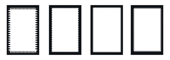 Zigzag wavy edges, retro squiggle frames vector