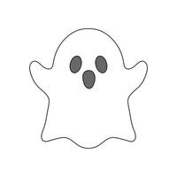 a ghost is shown in a simple outline vector