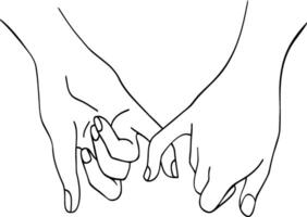 a drawing of two hands holding each other vector