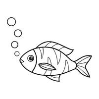 a fish is swimming in the water with bubbles vector