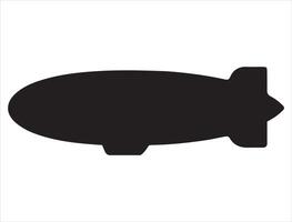 Blimp silhouette on white background vector