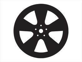 Car wheel silhouette on white background vector