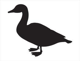 Duck silhouette on white background vector