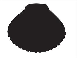 Clam shell silhouette on white background vector