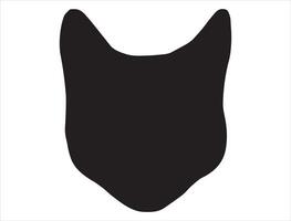 Cat head silhouette on white background vector