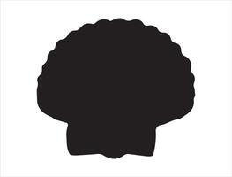 Clam shell silhouette on white background vector
