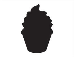 Cupcake silhouette on white background vector