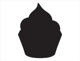 Cupcake silhouette on white background vector
