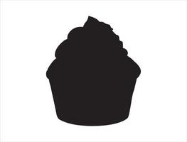 Cupcake silhouette on white background vector