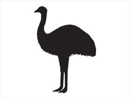 Emu silhouette on white background vector