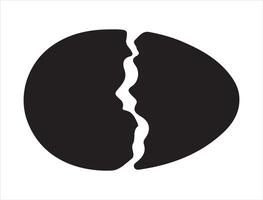 Broken egg silhouette on white background vector
